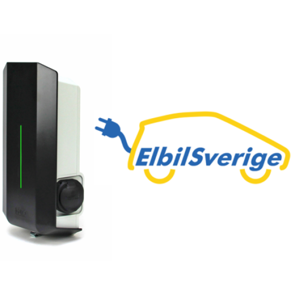 ElbilSverige Garo laddbox 22kW 32A 400V med uttag typ 2