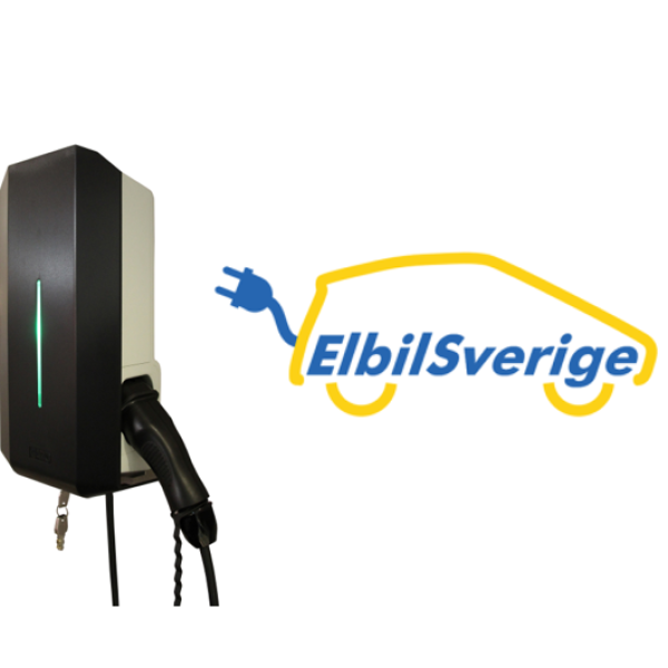 ElbilSverige Garo laddbox 22kW 32A 400V med fast kabel typ 2